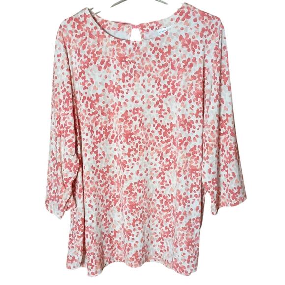 Susan Graver Women 3x Liquid Knit Tie Keyhole Neck Long Sleeve Lightweight Top - Picture 1 of 6